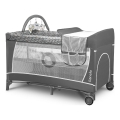 Lionelo - Lit de voyage FLOWER Gris scandinave