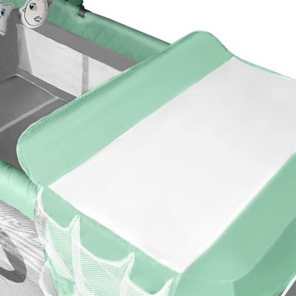 Lionelo - Lit de voyage FLOWER turquoise