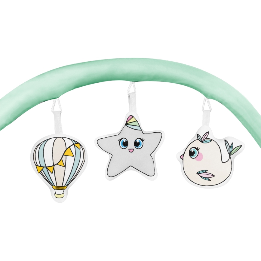 Lionelo - Lit de voyage FLOWER turquoise