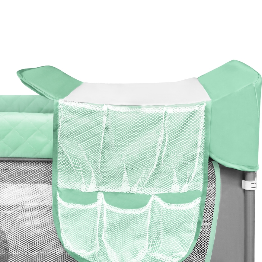 Lionelo - Lit de voyage FLOWER turquoise