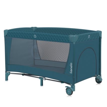 Lionelo - Lit de voyage FLOWER Vert turquoise
