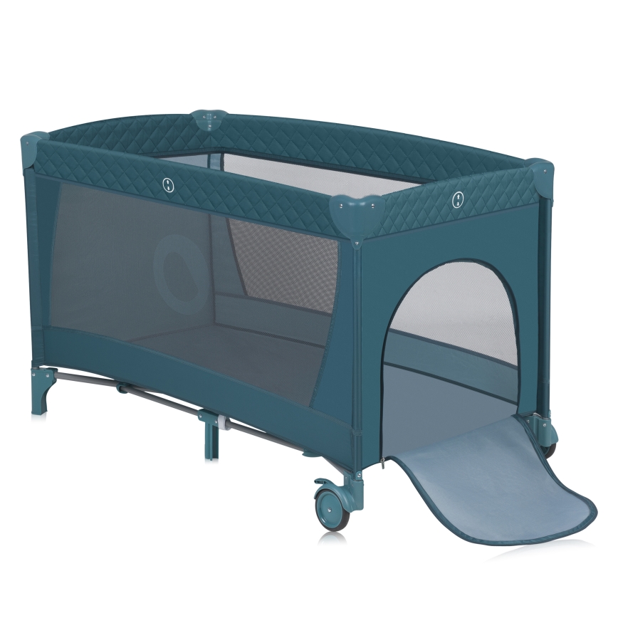 Lionelo - Lit de voyage FLOWER Vert turquoise