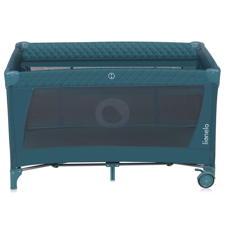 Lionelo - Lit de voyage FLOWER Vert turquoise