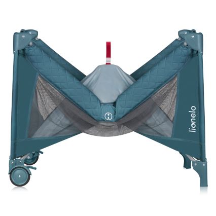 Lionelo - Lit de voyage FLOWER Vert turquoise