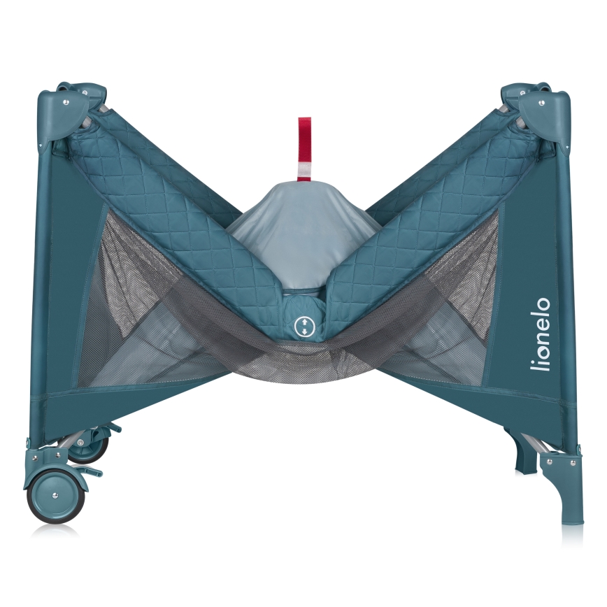 Lionelo - Lit de voyage FLOWER Vert turquoise