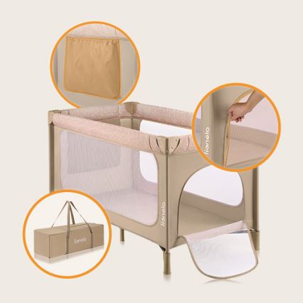 Lionelo - Lit de voyage JASMIN EASY FOLD Beige Sable