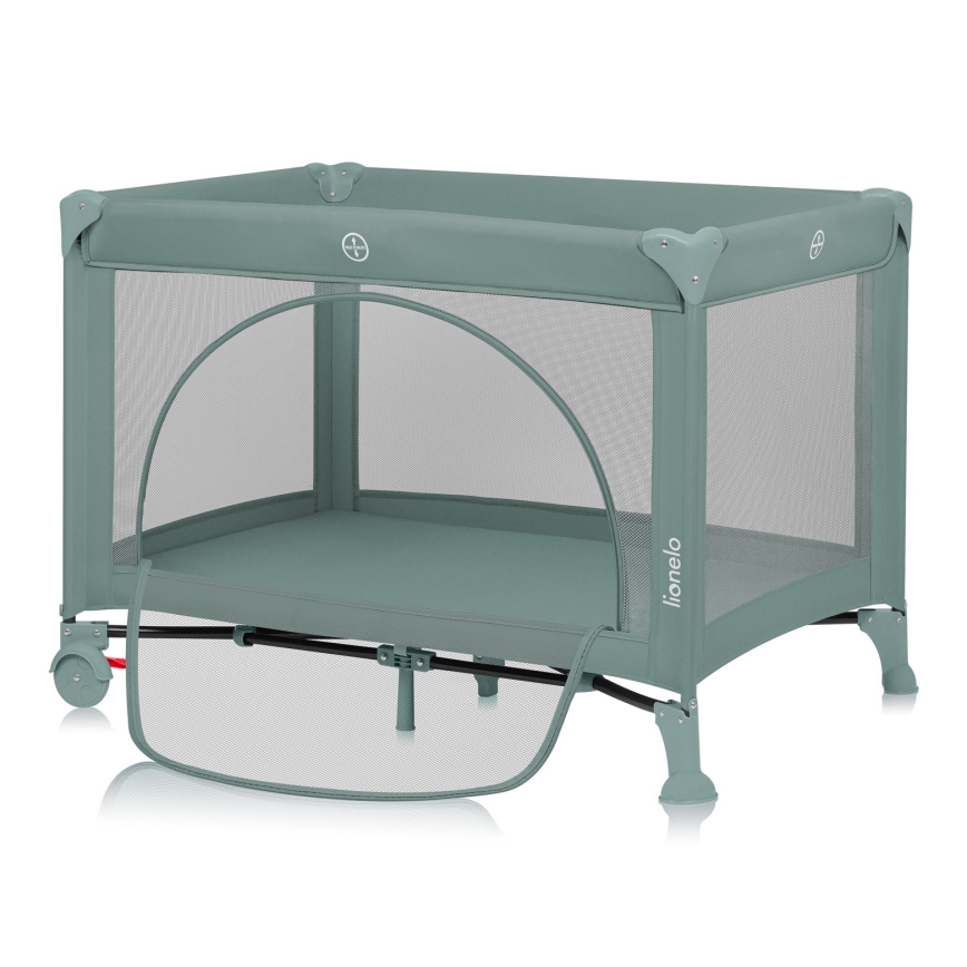 Lionelo - Lit de voyage LAURA, vert sauge