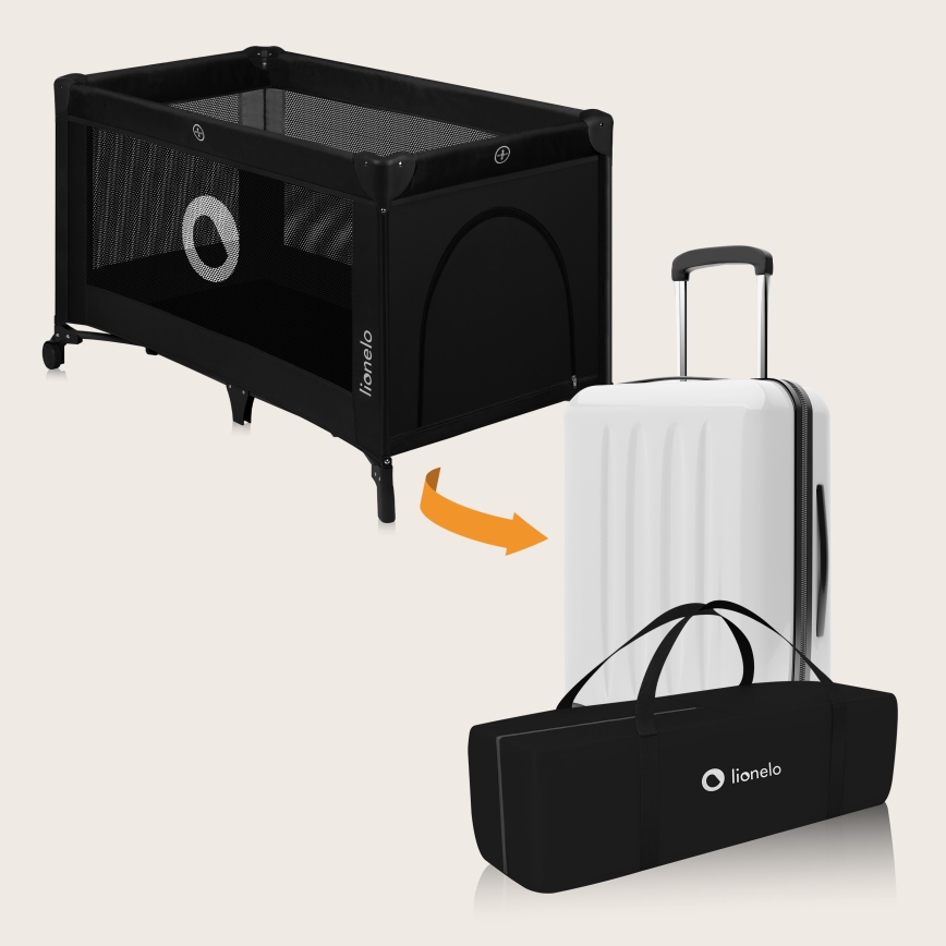 Lionelo - Lit de voyage STEFI Black Carbon