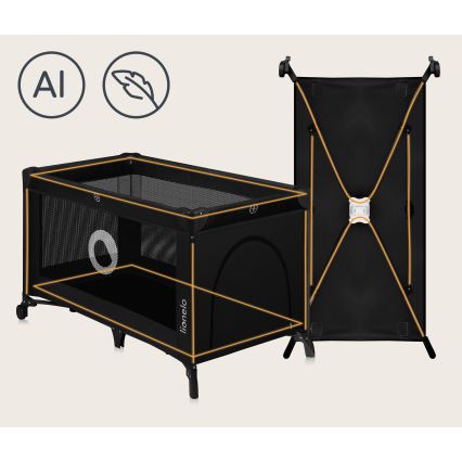 Lionelo - Lit de voyage STEFI Noir Carbone