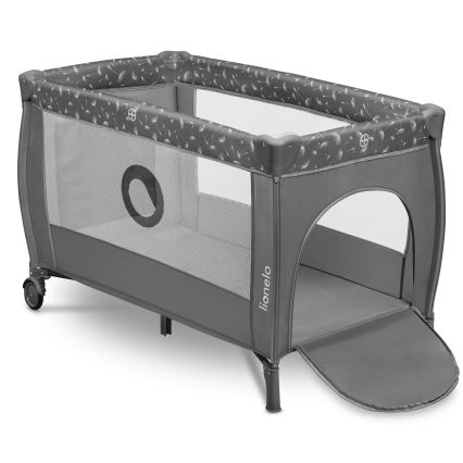 Lionelo - Lit de voyage STEFI PLUS Gris et blanc