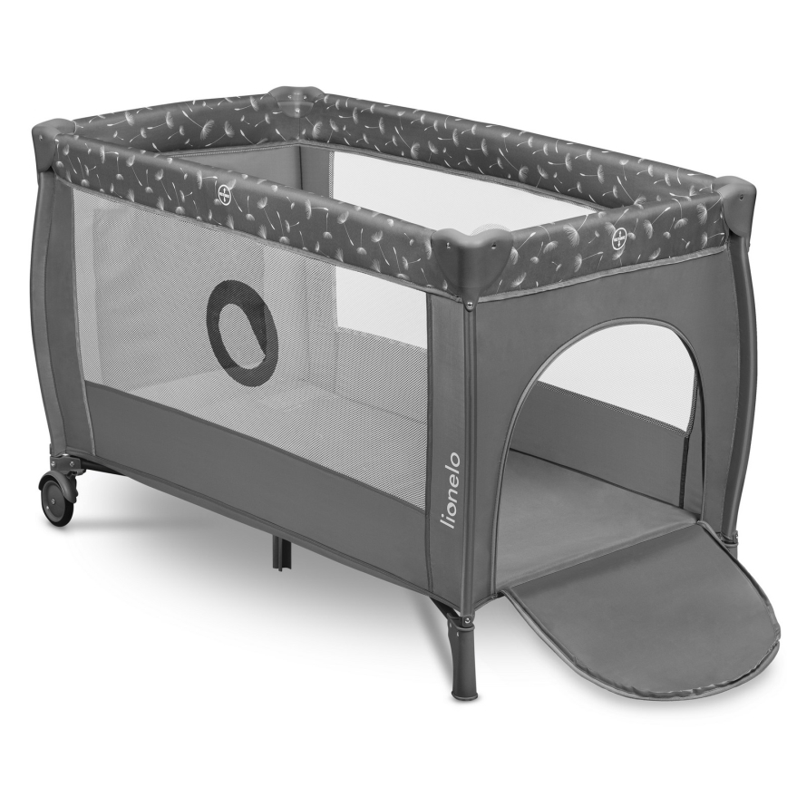 Lionelo - Lit de voyage STEFI PLUS Gris et blanc