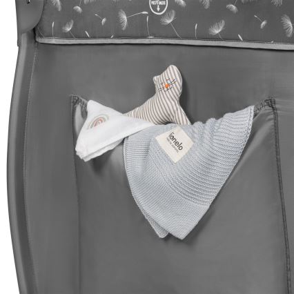 Lionelo - Lit de voyage STEFI PLUS Gris et blanc