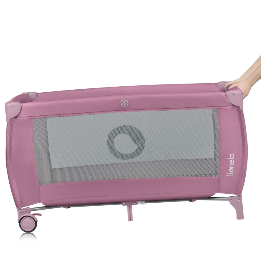 Lionelo - Lit de voyage STEFI PLUS Magnolia rose
