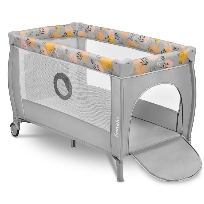 Lionelo - Lit de voyage STEFI PLUS Rose/Jaune