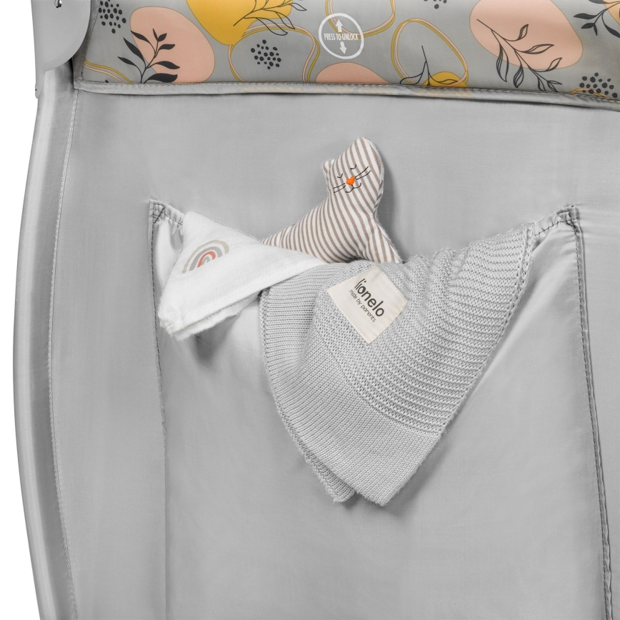 Lionelo - Lit de voyage STEFI PLUS Rose/Jaune