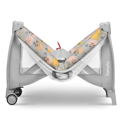Lionelo - Lit de voyage STEFI PLUS Rose/Jaune