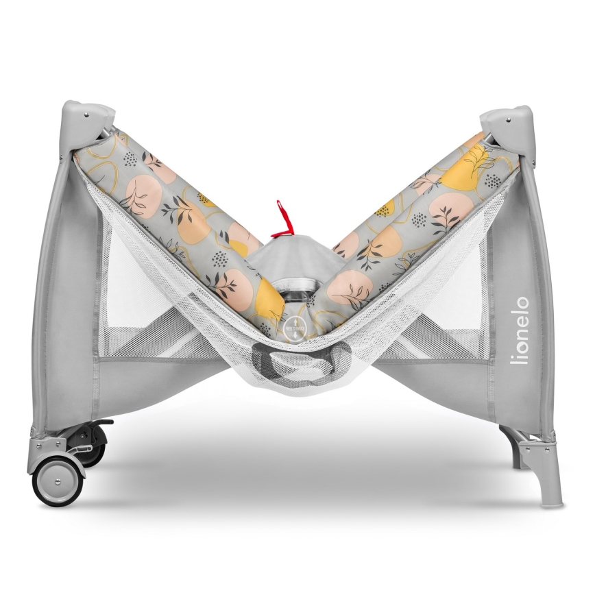 Lionelo - Lit de voyage STEFI PLUS Rose/Jaune