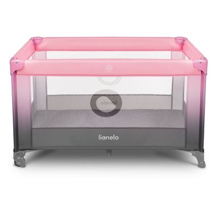 Lionelo - Lit de voyage STEFI rose/gris