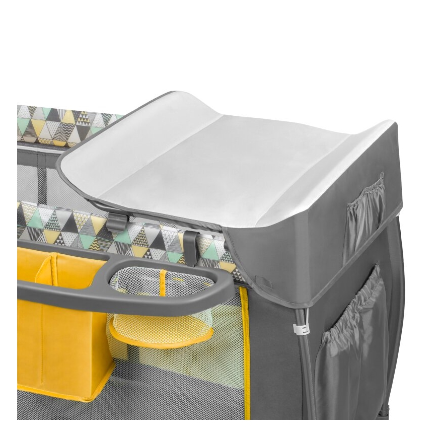 Lionelo - Lit de voyage SVEN PLUS gris/jaune