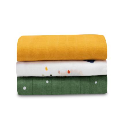 Lionelo - Lot de 3 langes en bambou BAMBOO SET 70x70 cm Dino