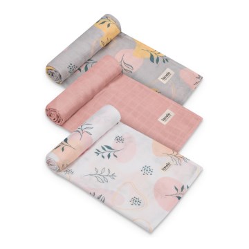Lionelo - Lot de 3 langes en bambou BAMBOO SET 70x70 cm Leaf