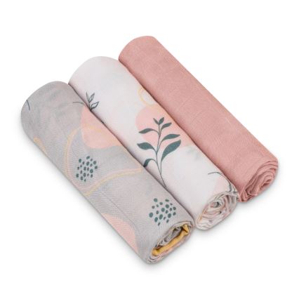 Lionelo - Lot de 3 langes en bambou BAMBOO SET 70x70 cm motif Leaf
