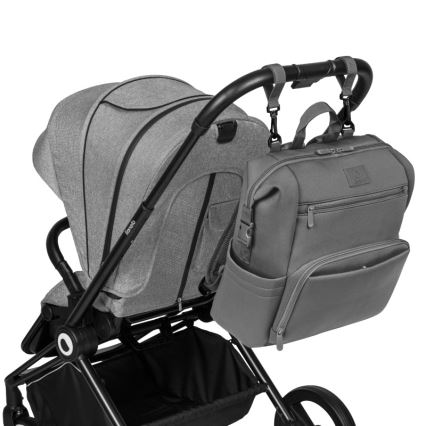 Lionelo - Luier- en verzorgingstas voor kinderwagen CUBE Grey Stone