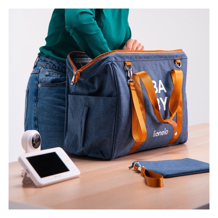 Lionelo - Luier- en verzorgingstas voor kinderwagen IDA Blue Denim