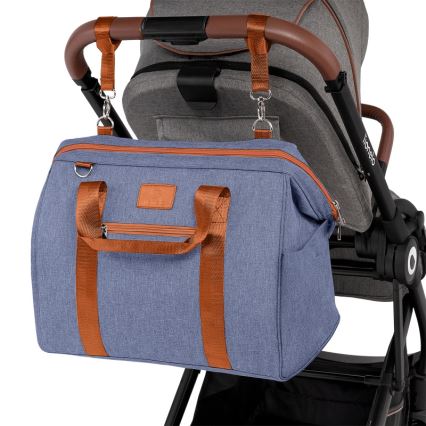 Lionelo - Luier- en verzorgingstas voor kinderwagen IDA Blue Denim