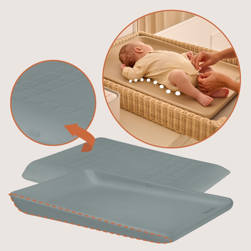 Lionelo - Matelas à langer MEGS 49x70 cm Gris colombe