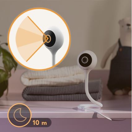 Lionelo - Moniteur bébé intelligent BABYLINE SMART Wi-Fi Blanc