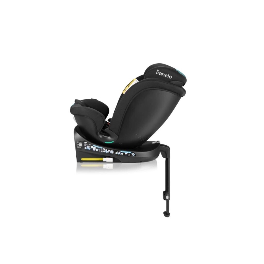 Lionelo - NAVY i-Size draaibare autostoel met basis, 40-150 cm, zwart/turkoois