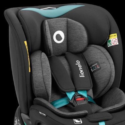 Lionelo - NAVY i-Size draaibare autostoel met basis, 40-150 cm, zwart/turkoois