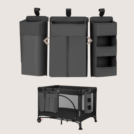 Lionelo - Opbergorganizer voor ledikant 3-in-1 SIDEPOCKET grijs