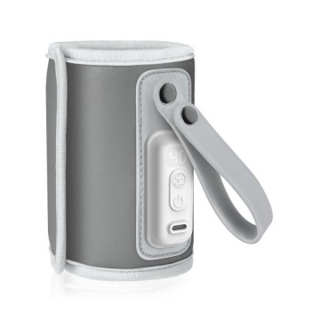 Lionelo - Oplaadbare flessenwarmer THERMUP GO 18W/5V Grijs/Zilver