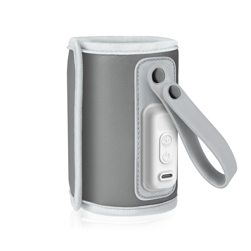 Lionelo - Oplaadbare flessenwarmer THERMUP GO 18W/5V Grijs/Zilver