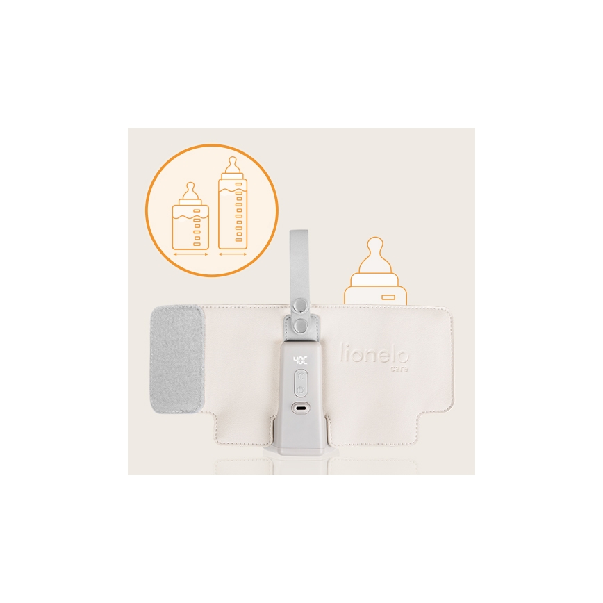 Lionelo - Oplaadbare flesverwarmer THERMUP GO PLUS 10W/5V beige