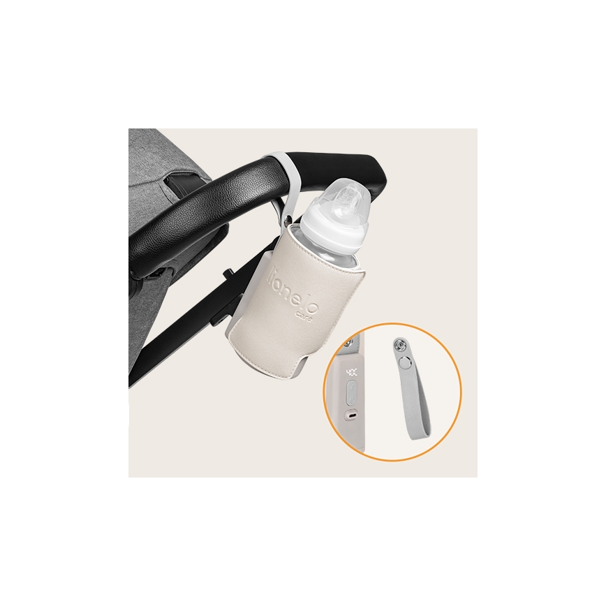 Lionelo - Oplaadbare flesverwarmer THERMUP GO PLUS 10W/5V beige