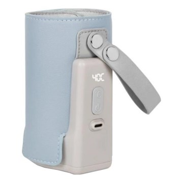 Lionelo - Oplaadbare flesverwarmer THERMUP GO PLUS 10W/5V blauw/grijs