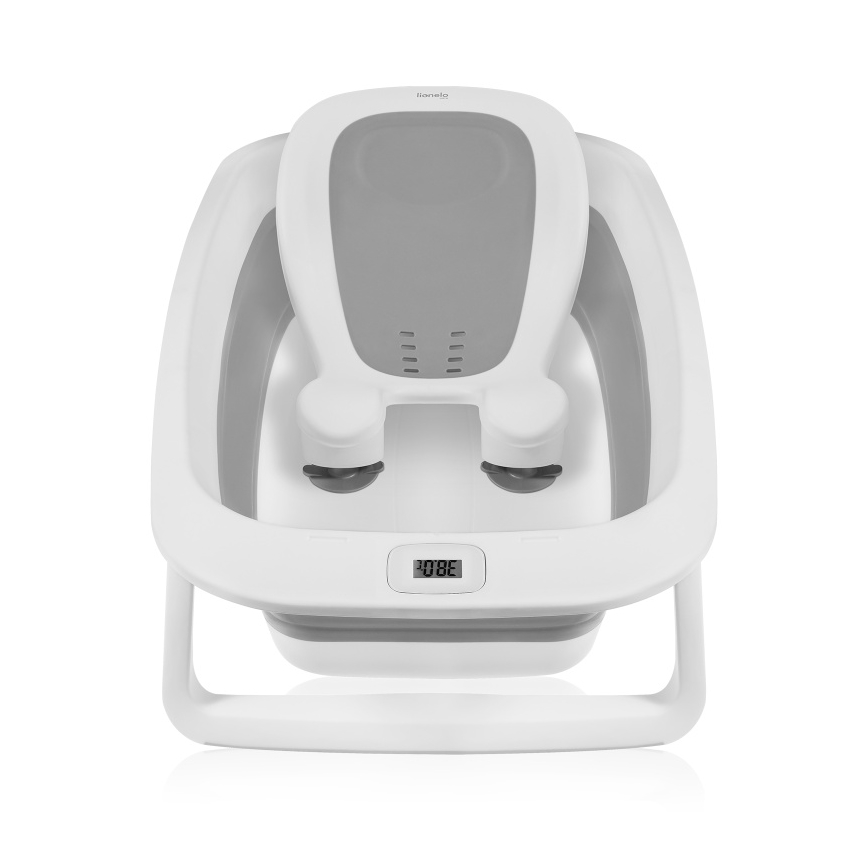 Lionelo - Opvouwbaar babybad met thermometer BABY BUBBLE 2x LR44 Grey Dove
