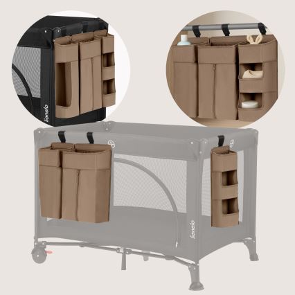 Lionelo - Organisateur 3 en 1 pour lit bébé SIDEPOCKET Beige