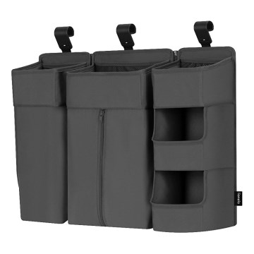 Lionelo - Organiseur 3 en 1 pour lit bébé SIDEPOCKET, gris