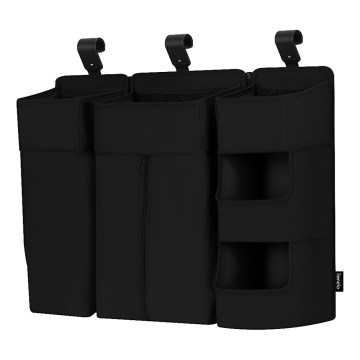 Lionelo - Organiseur pour lit bébé 3 en 1 SIDEPOCKET Noir