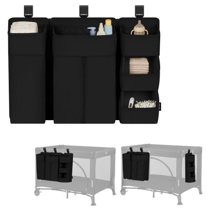 Lionelo - Organizer voor babybed 3-in-1 SIDEPOCKET Zwart