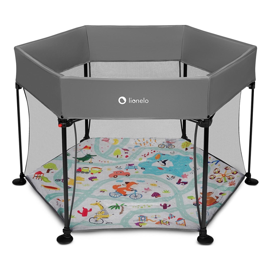 Lionelo - Parc pour bébé ROEL Gris multicolore