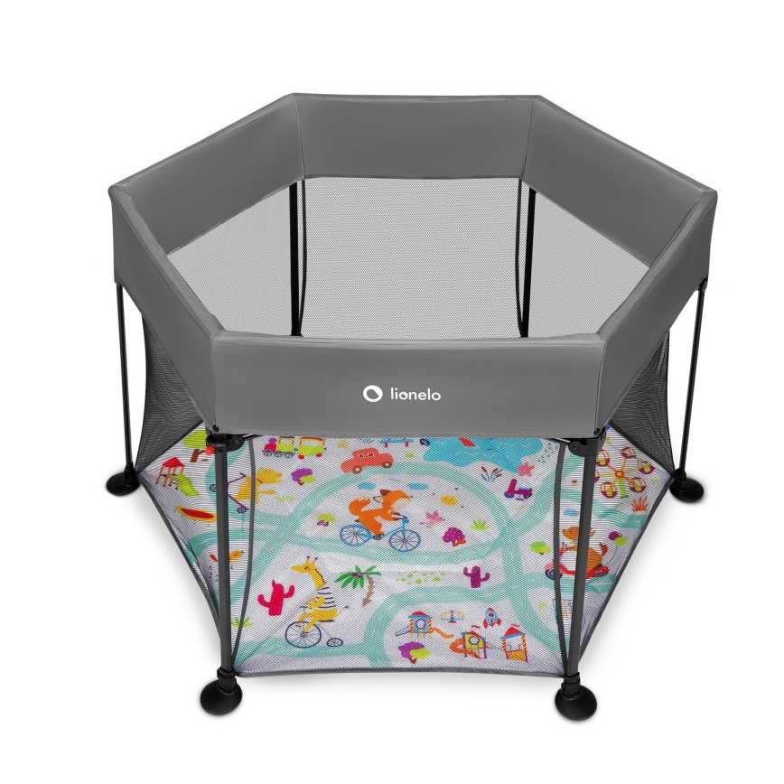 Lionelo - Parc pour bébé ROEL Gris multicolore