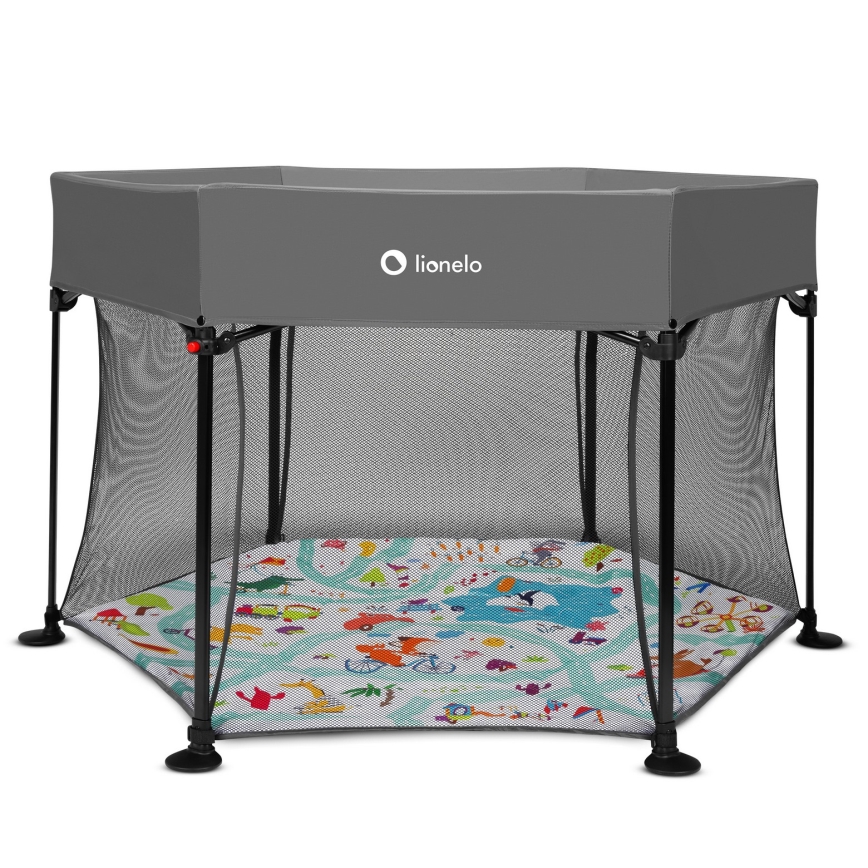 Lionelo - Parc pour bébé ROEL Gris multicolore