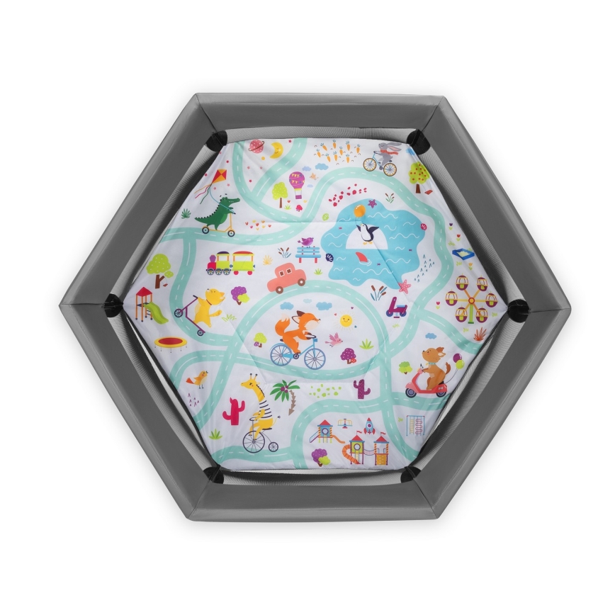 Lionelo - Parc pour bébé ROEL Gris multicolore