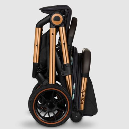 Lionelo - Poussette CLOE noir/bleu/doré