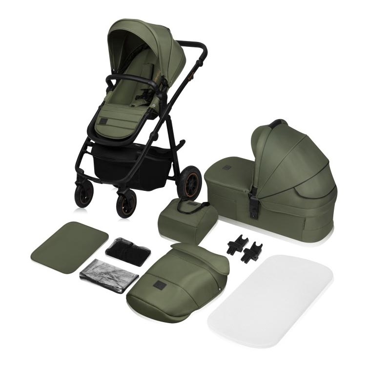 Lionelo - Poussette combinée 2 en 1 AMBER PLUS Green Forest